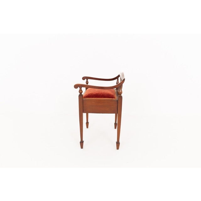 Wood Antique Sheraton Revival Piano Stool in Mahogany, 1890s For Sale - Image 7 of 8