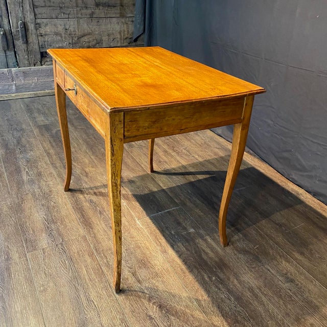 Wood French 19th Century Louis XV Fruitwood Writing Table or Side Table For Sale - Image 7 of 10