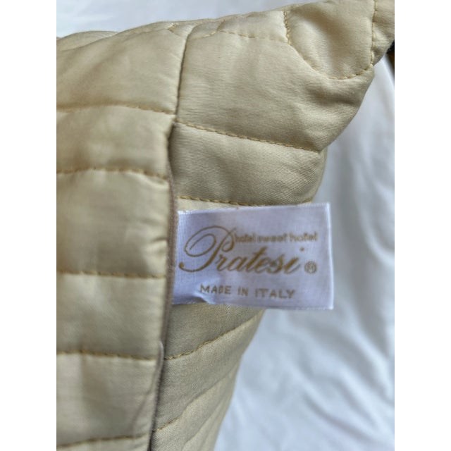 Beige Beige Quilted Italian Decorative Pillow by Pratesi For Sale - Image 8 of 10