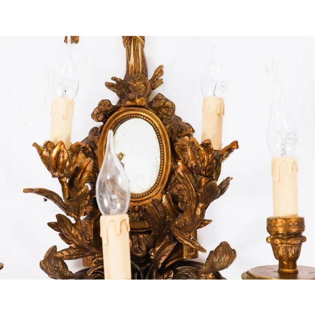 Vintage Monumental Ormolu Twin Branch Wall Lights, Set of 2 For Sale - Image 14 of 17
