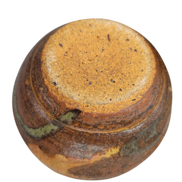 1990s Japanese Inspired Don Curreri Hand Crafted Etched Glazed Studio Pottery Vessel, Signed For Sale In Boston - Image 6 of 13