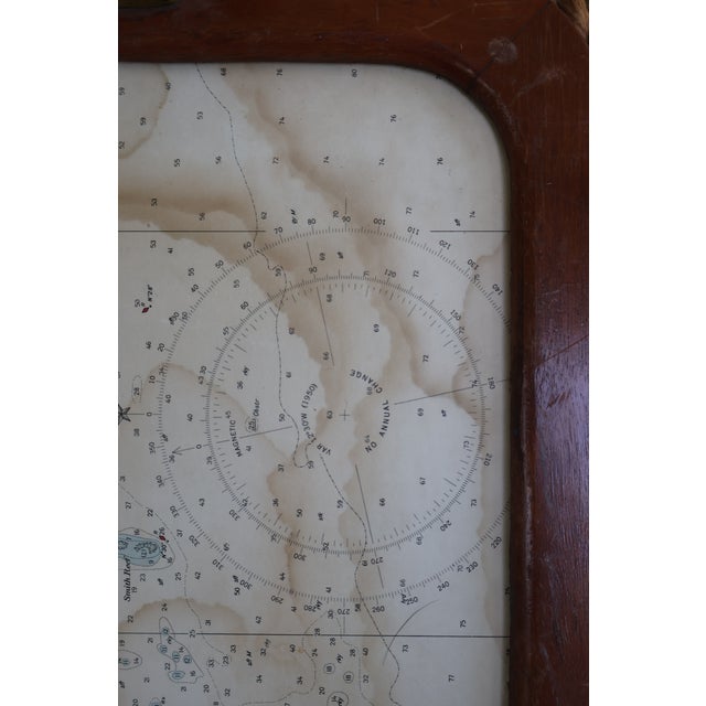 Vintage SeaCraft Solid Mahogany Stamford Harbor Nautical Chart Tray For Sale In Washington DC - Image 6 of 18