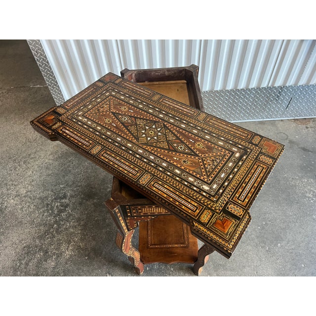 Late 19th Century Antique Inlaid Syrian Gaming Table For Sale - Image 10 of 11