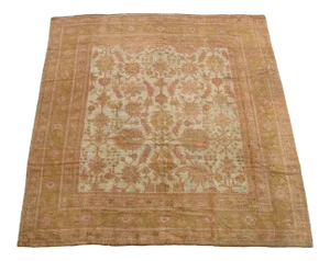 Ca.1880 Antique Turkish Oushak Floral Design Rug 8' X 8'4''