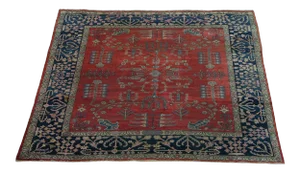 1900s Antique Mahal Floral Design Rug 11'5''x10'7''