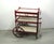 Vintage serving cart, coffee/bar cart, sideboard, with 3 shelves and drawer in wood, shabby ruby ​​red and cream. this is...