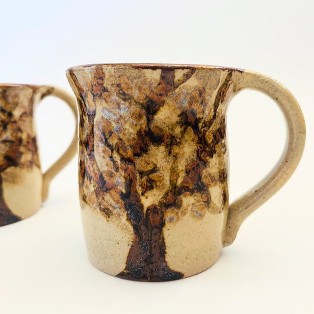 Contemporary Vintage Studio Pottery Tree Mugs - Set of 2 For Sale - Image 3 of 12