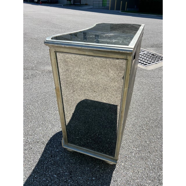 Serpentine Front Mirrored Chest of Drawers For Sale - Image 11 of 12