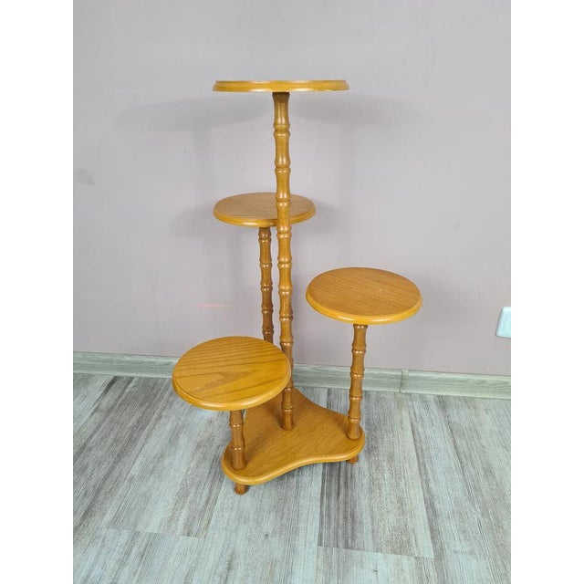1970s Wooden Standing Flower Stand, 1970s For Sale - Image 5 of 8