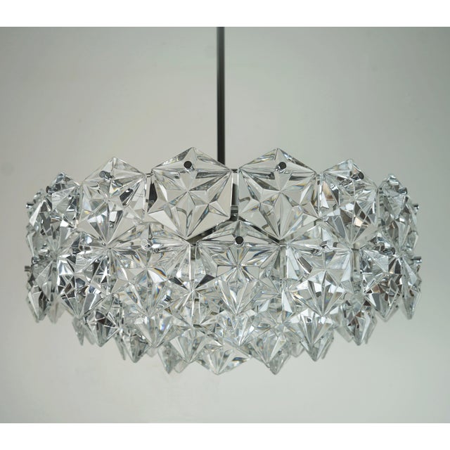 Mid-Century Modern Mid-Century Chandelier in Crystal Glass and Chrome Plated Metal with 66 Glass Prisms from Kinkeldey, 1960s For Sale - Image 3 of 14