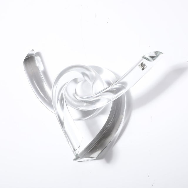 Transparent Mid-Century Organic Interlocking Sculpture in Hand-Blown Murano Glass by Seguso For Sale - Image 8 of 16