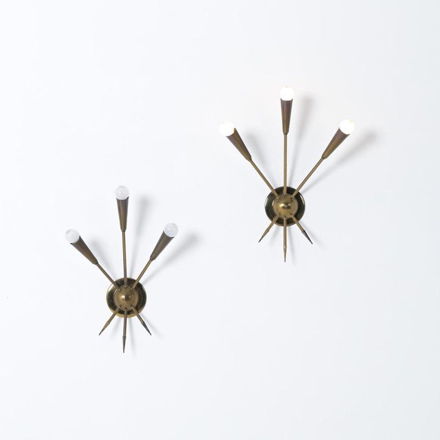 Mid-Century Modern Sputnik Wall Lights, 1950s, Set of 2 For Sale - Image 3 of 16