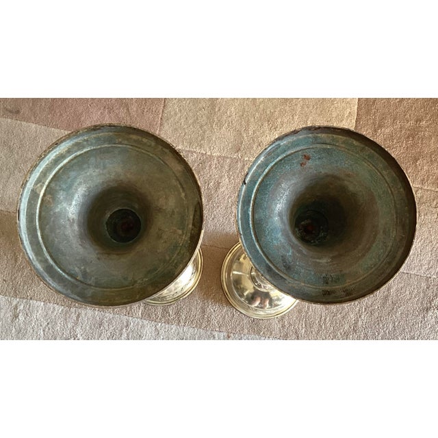 Vintage Pair of Silver Plate Church Altar Baptismal Holy Water Font, 31 1/4” For Sale - Image 9 of 9