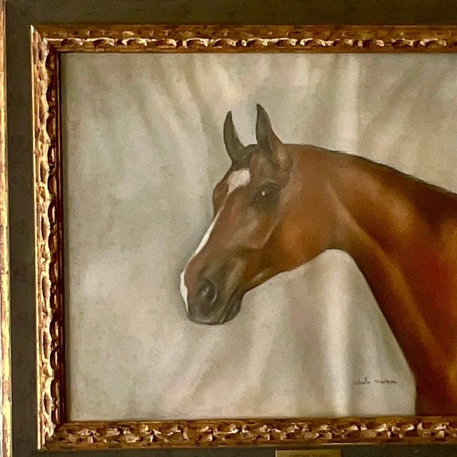 Oyster Gray Vintage Realist Original Oil on Paper Painting “Captain Flash” Signed For Sale - Image 8 of 13