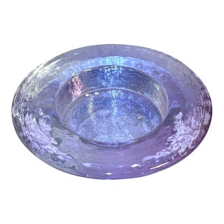 Murano Style 1960s Purple Art Glass Heavy Ash Tray / Change Tray For Sale