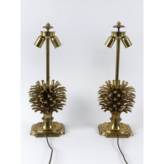 Large Brass Pine Cone Table Lamps from Feese, Germany, 1980s, Set of 2 For Sale - Image 14 of 18
