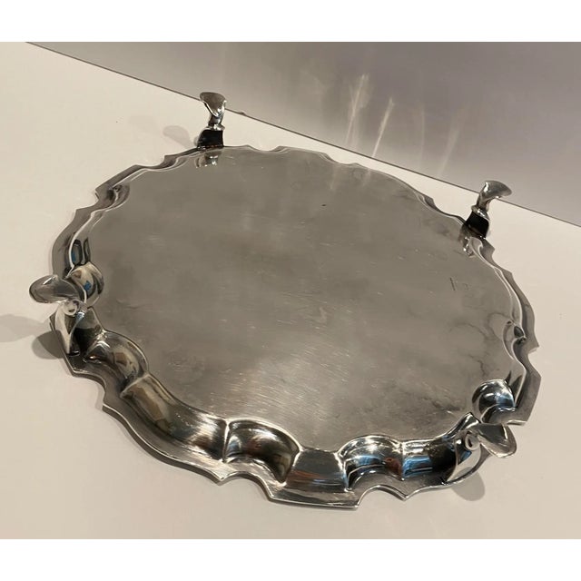 Freeman and Son Chippendale Silverplate Salver For Sale - Image 4 of 6