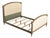 French Market Collection Louis XVI Style Upholstered Queen Bed Frame with Painted Finish For Sale
