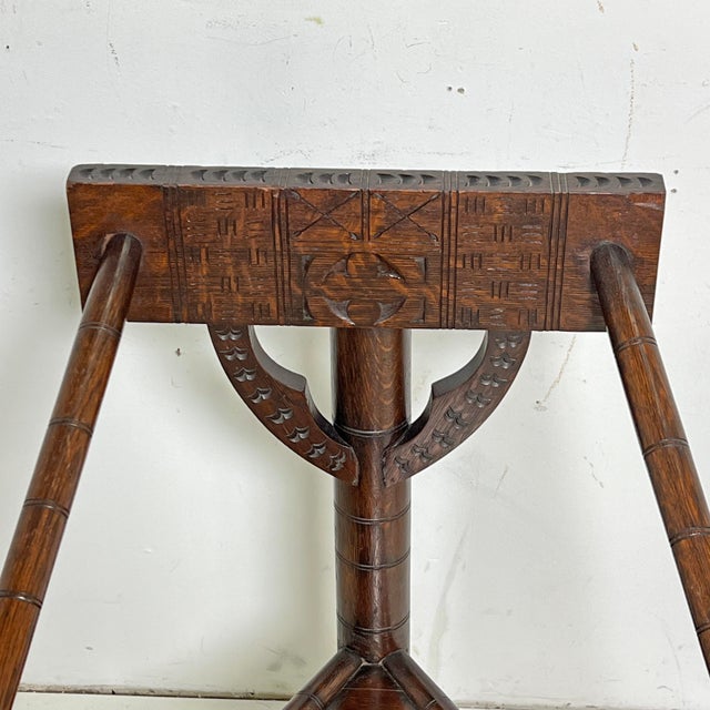 Circa Early 20th Century Antique Swedish Monk's Corner Chairs in Oak -- A Pair For Sale In Boston - Image 6 of 14