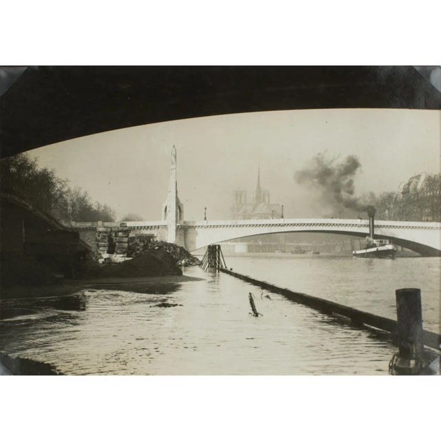 Flood of the Seine River in Paris circa 1930 - Silver Gelatin B & W Photography For Sale In Atlanta - Image 6 of 6