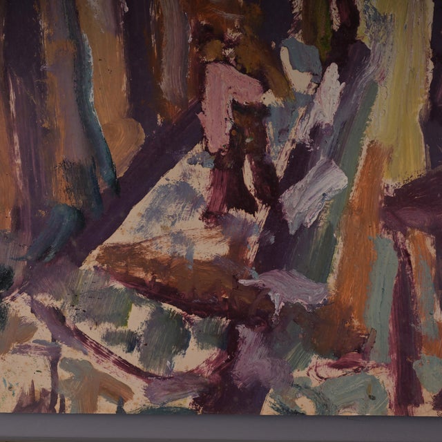 Miklos Nemeth, "Street," acrylic on canvas, signed in wet paint; frame dimensions: Height: 73 cm, Width: 98 cm