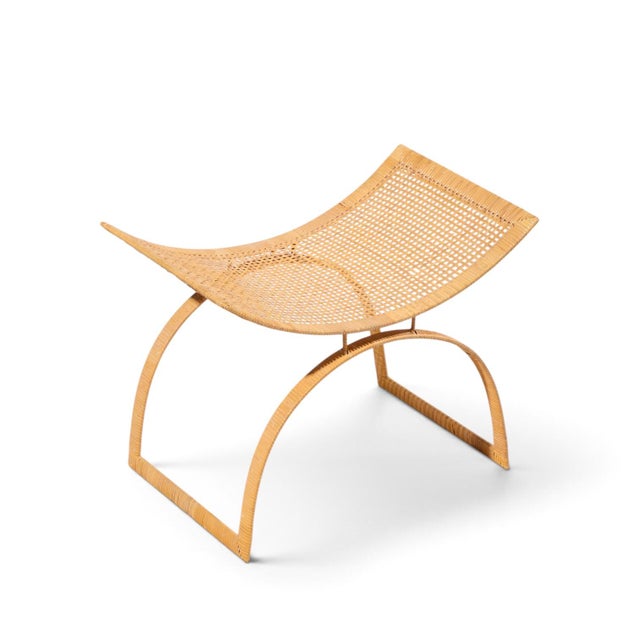 Harvey Probber Artisan Collection Mid Century Rattan Over Steel Stools - Pair For Sale - Image 12 of 12