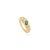 Contemporary Artistic Style Chunky Emerald & Diamond 18k Gold Statement Ring Size 5.5 For Sale - Image 3 of 12