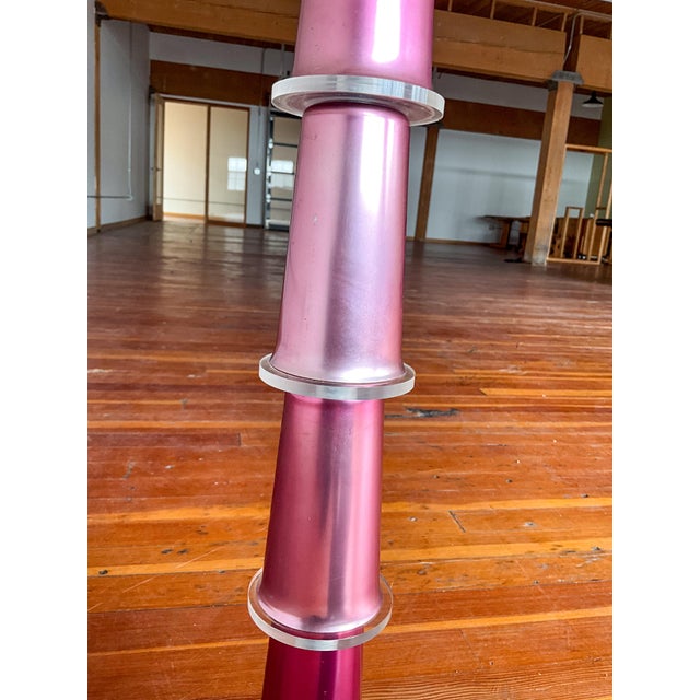 1980s Art Deco Metallic Glass Floor Lamp For Sale - Image 9 of 15