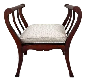 Early 20th Century Antique Regency Style Curved Scoop Seat Wood Bench