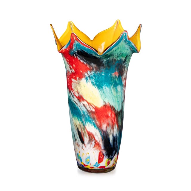 Vintage Italian Hand Blown Millefiori Glass Vase, Murano, 1980s For Sale - Image 9 of 9