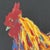 2010s Original Fire Rooster Painting on Canvas Gilt Frame For Sale - Image 5 of 10