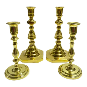 1990s Brass Candlesticks Set of 4