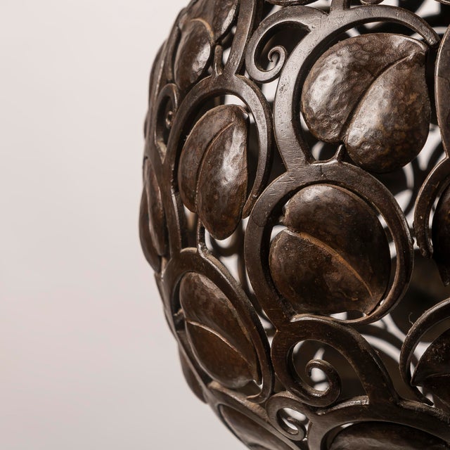 Large Art Deco Wrought Iron Table Lamp by Edgar-William Brandt, 1930s For Sale - Image 3 of 18