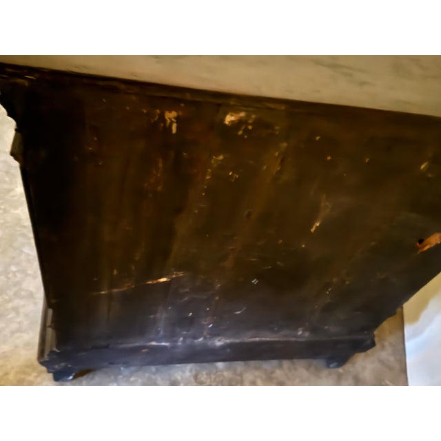 Brown Italian Antique Walnut Credenza Excellent Overall C. 1825 Renaissance Style, Lion Coat of Arms One Concealed Drawer. Red Cloth Interior. For Sale - Image 8 of 12