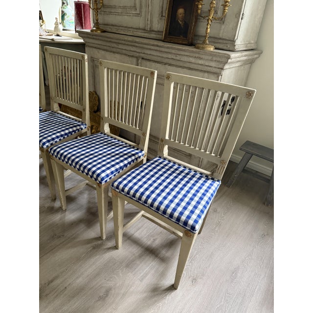 Light Yellow Gustavian Chairs, 1850s, Set of 4 For Sale - Image 8 of 11