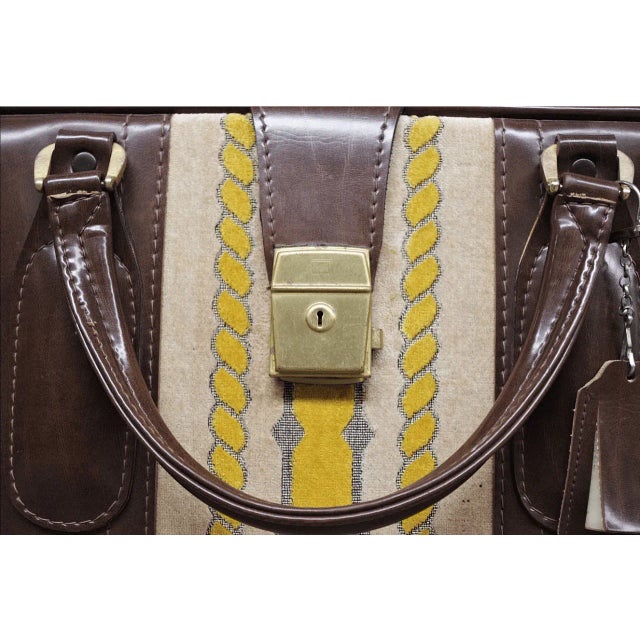 1950s Vintage Brown Suitcase, 1950s For Sale - Image 5 of 7