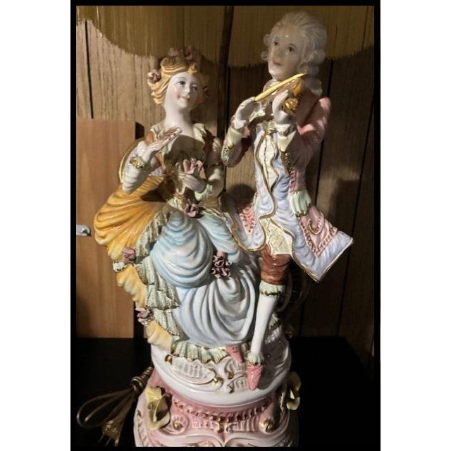 Eggshell French Provincial Table Lamps Set of Two For Sale - Image 8 of 14