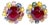 Bochic "Orient" Fancy Sapphire & Ruby Earrings Set 18K Gold&Silver For Sale