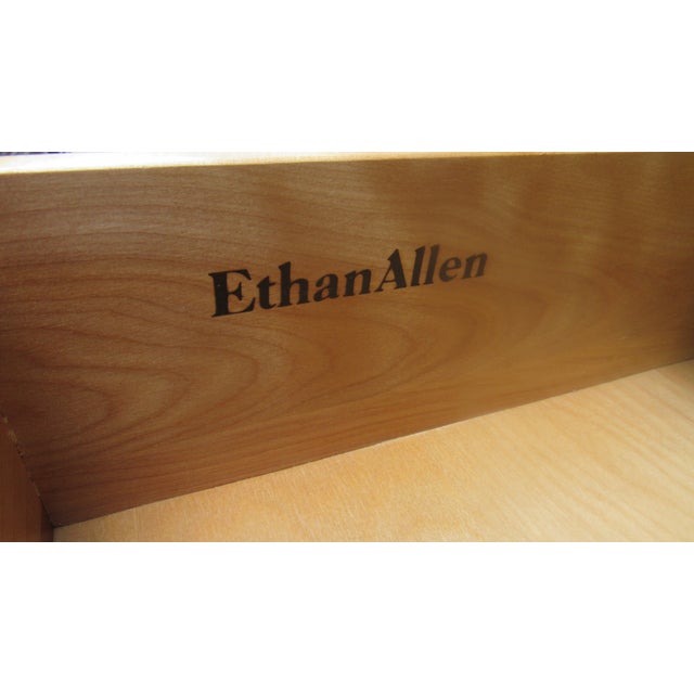 1980s Ethan Allen Cherry Armoire Wardrobe Tv Cabinet Designer Chest Georgian Court For Sale - Image 6 of 12