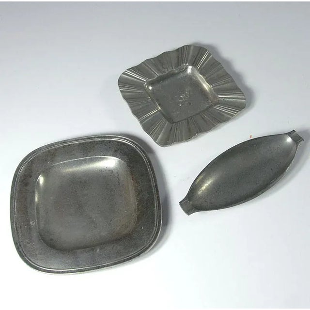 Small Art Deco Pewter Dishes by Just Andersen, 1930s, Set of 3, in Good conditions. Designed 1920 to 1949 This piece has...