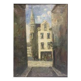 Brussels Tower, Oil Painting on Canvas For Sale
