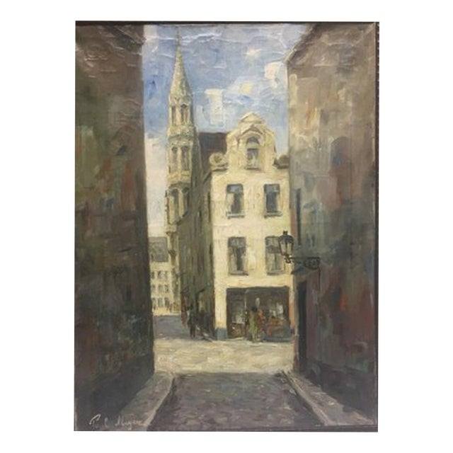 Brussels Tower, Oil Painting on Canvas For Sale