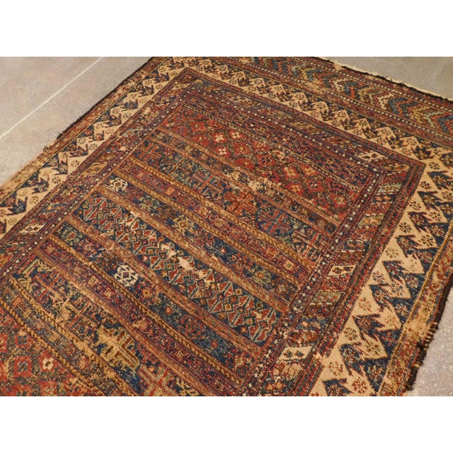 Distressed Antique Sumac Rug. For Sale - Image 9 of 13