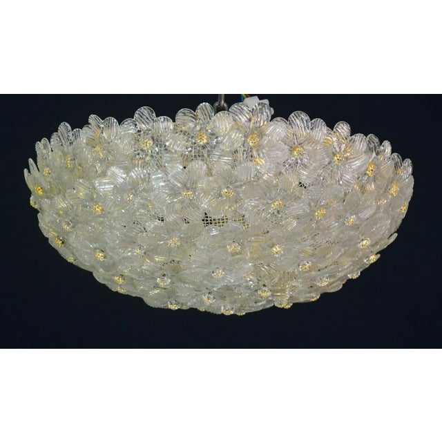 Glass Murano Ceiling Light Flower by Seguso for Venini, Italy, 1960s For Sale - Image 7 of 16