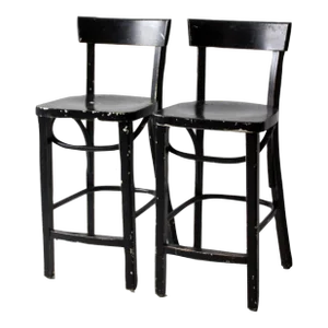Vintage Black Bar Stools Pair