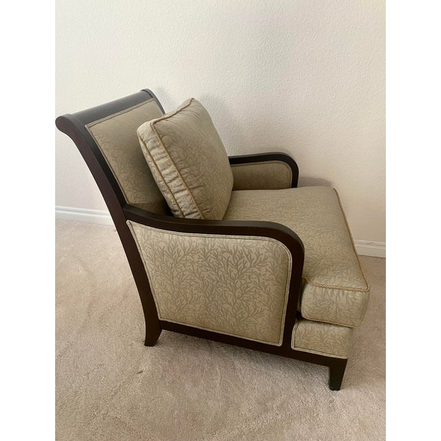 Wood Ethan Allen Vintage Neoclassical Upholstred Accent Chair Mint Condition For Sale - Image 7 of 16