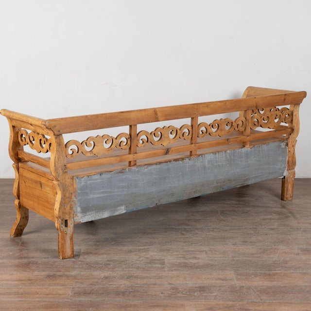 19th Century Swedish Pine Bench With Storage For Sale - Image 15 of 15