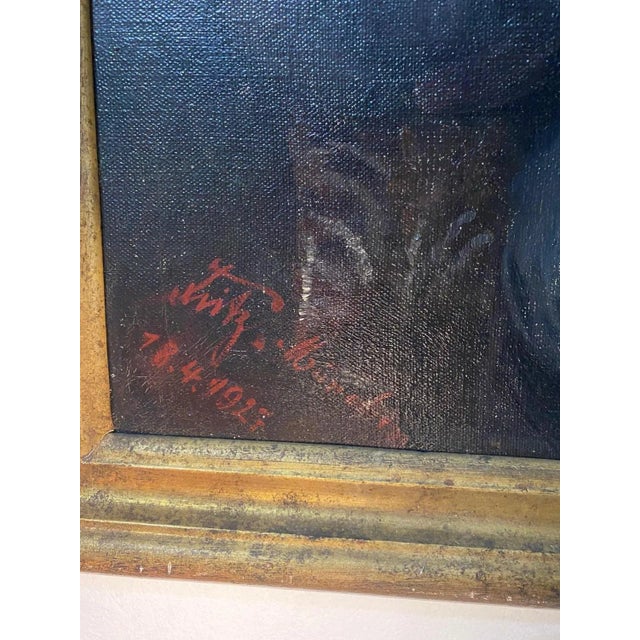 Hannes Fritz-München, Grandpa, Oil on Canvas, 1927 For Sale - Image 10 of 11