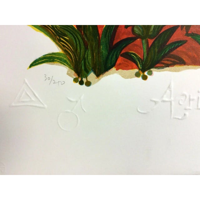 Modern Mid Century Modern Unframed Aries Zodiac Judith Bledsoe Hand Signed Lithograph For Sale - Image 3 of 5