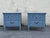 Pair of Mid-Century Blue Gray Lacquered Nightstands For Sale - Image 9 of 15